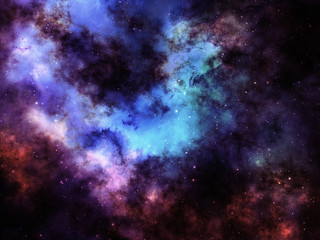 Fototapeta na wymiar Space background illustration of nebula and stars