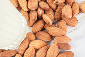 Almond milk close up