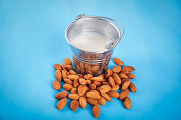 Almond milk close up