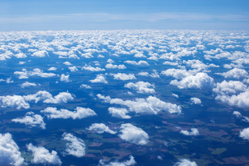 A beautiful sky scape of sun set from an airplain view