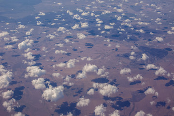 A beautiful sky scape of sun set from an airplain view