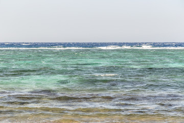 Dahab city seaside. egyptian resort of Sinai Peninsula. Summer holidays on The Red Sea.