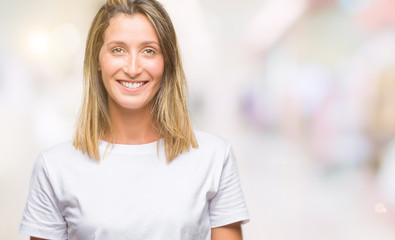 Young beautiful woman over isolated background with a happy and cool smile on face. Lucky person.