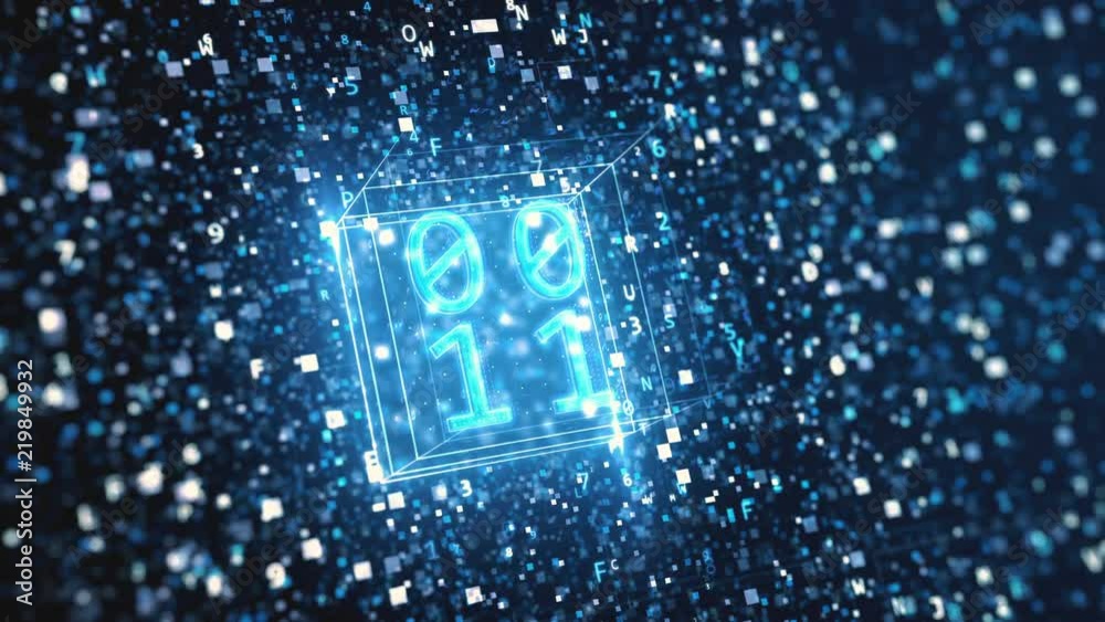 Poster abstract digital background with hexadecimal and binary code