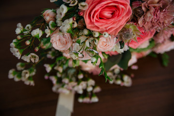 wedding bouquet with white rings