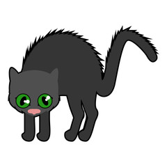 Isolated cute black cat icon