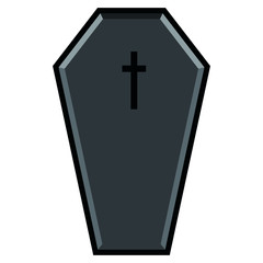 Isolated black coffin icon