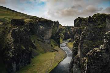 Valley of Fjaorargljufur in Iceland 