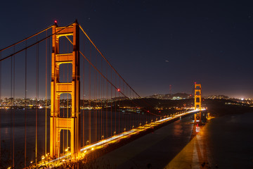 Fototapeta na wymiar Golden Gate Bridge by Night San Francisco