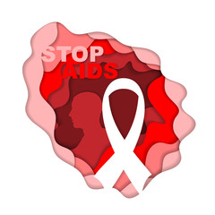 Stop AIDS cut paper background