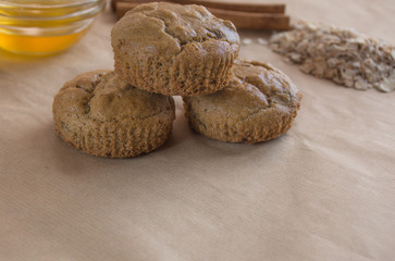 Organic oatmeal cookies with dried fruits and honey