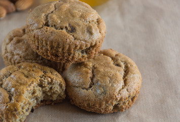 Healthy oat meal cookies with dried fruits and nuts 