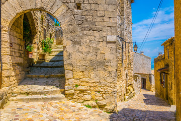 Narrow street in Lacoste village in France