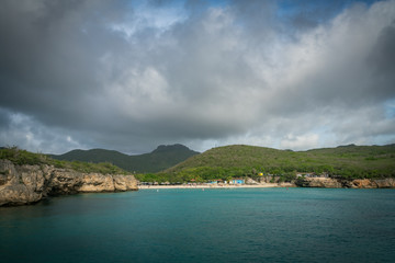 sailing around the west coast of  Curacao Views in the caribbean