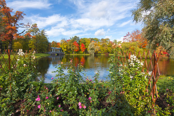 Golden Fall in Catherine park, Tsarskoe Selo (Pushkin), Saint Petersburg, Russia