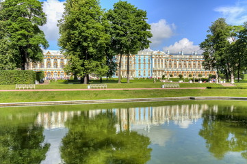 Fototapeta na wymiar Catherine palace in Tsarskoe Selo (Pushkin), Saint Petersburg, Russia