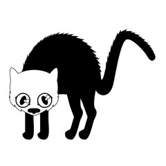 Isolated cute black cat icon