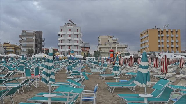 The summer is about to end. Senigallia beach, Italy - time lapse