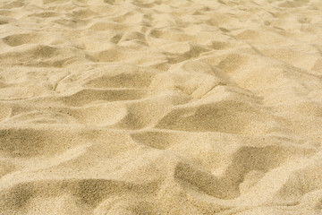sand dunes, uneven surface of a sea beach with yellow fine sand, nature close-up abstract background