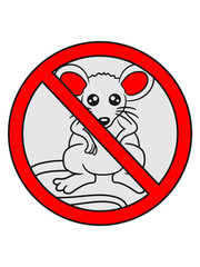 verboten schild durchgestrichen keine maus süß niedlich klein nager hamster comic cartoon clipart
