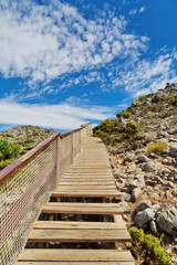  wooden walkway in the mountains