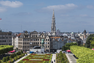 Naklejka premium Cityscape of Brussels in a beautiful summer day, Belgium