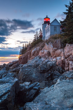Bass Harbor Lighthouse, Acadia National Park, Mount Desert Island, Maine, USA