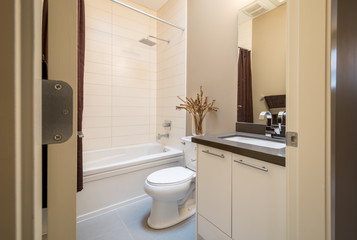 Interior design of a spacious and elegant bathroom.