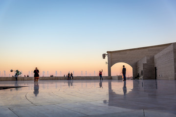 Doha, Qatar - Jan 9th 2018 - Locals and residents enjoying a open area in a late afternoon in Doha,...