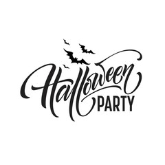 Halloween Party Lettering for invitation, Postcards, poster. Vector illustration