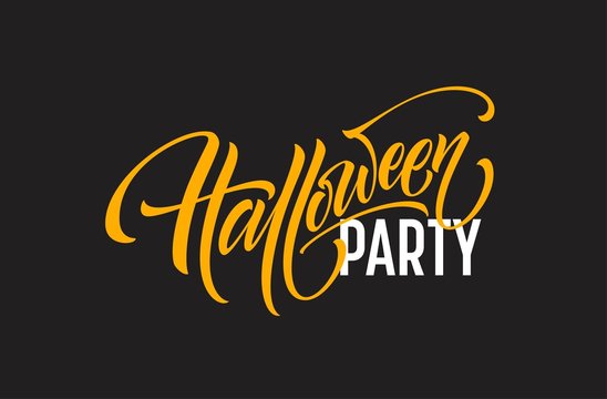 Halloween Party Lettering for invitation, Postcards, poster. Vector illustration