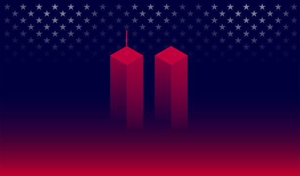 911 Attack Remembrance Memorial Day banner vector illustration. September 11 2001