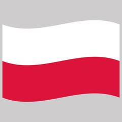 Obraz premium poland flag on gray background vector illustration