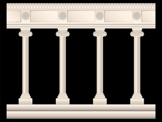 Fototapeta premium set of stone columns in different styles isolated.