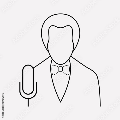 Singer Icon Line Element Vector Illustration Of Singer Icon Line