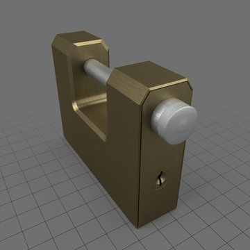 Closed rectangular padlock