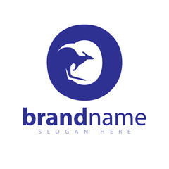 O Letter With kangaroo logo icon vector template