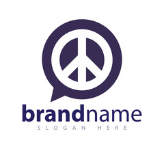 Piece talk logo icon vector