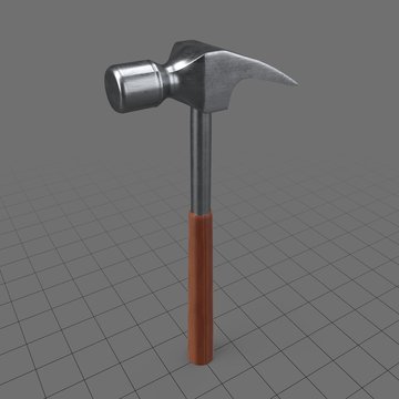 Wooden handled claw hammer