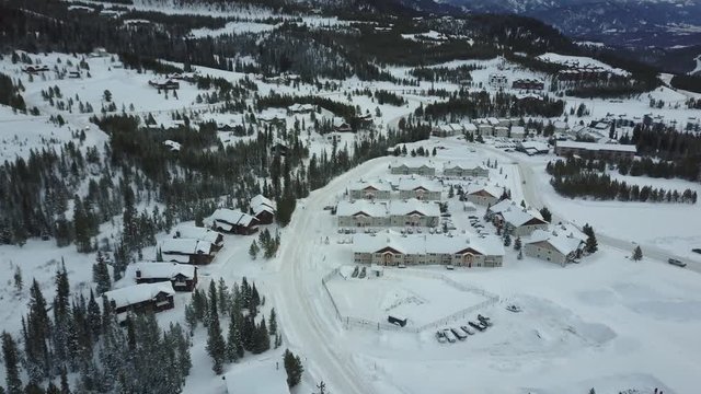 Aerial, houses in Big Sky Montana