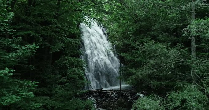 Aerial, waterfall in North Carolina