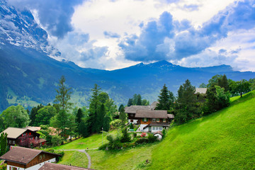 Fototapeta na wymiar Idyllic Natural European Swiss Alpine Scenery, Switzerland