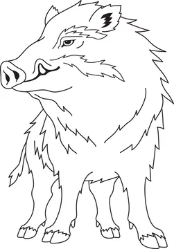 猪 正面 モノクロ Stock イラスト Adobe Stock