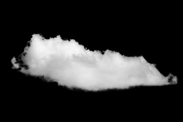 Single cloud isolated on black sky