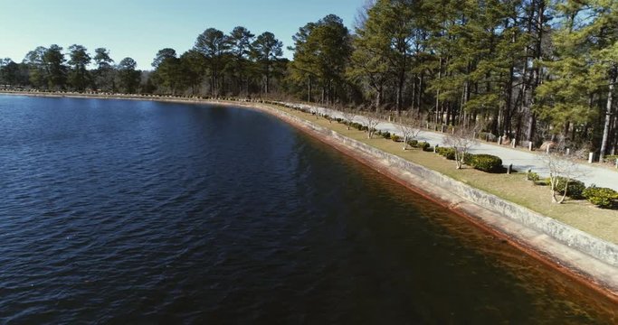 Scenic lake shore, aerial