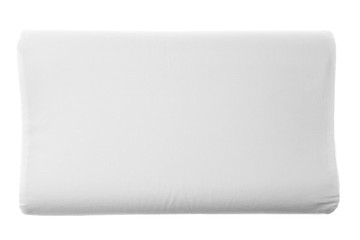 Soft bed pillow on white background
