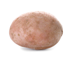 Fresh ripe organic potato on white background