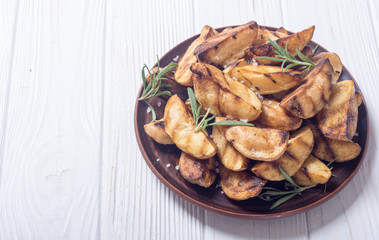 Homemade grilled potatoes with rosemary