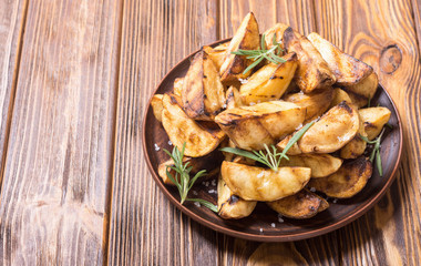 Homemade grilled potatoes with rosemary