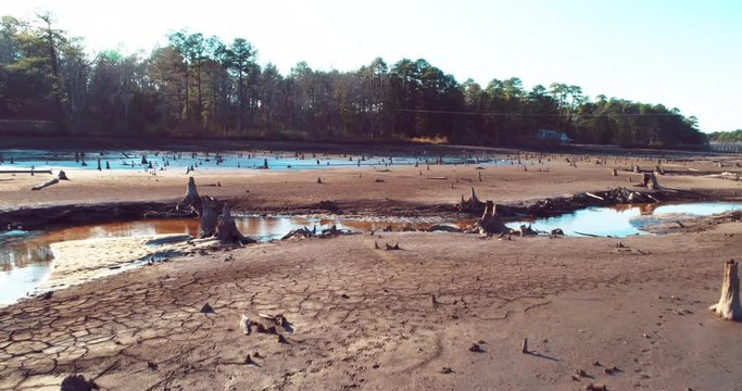 Dried up river in Aberdeen, aerial